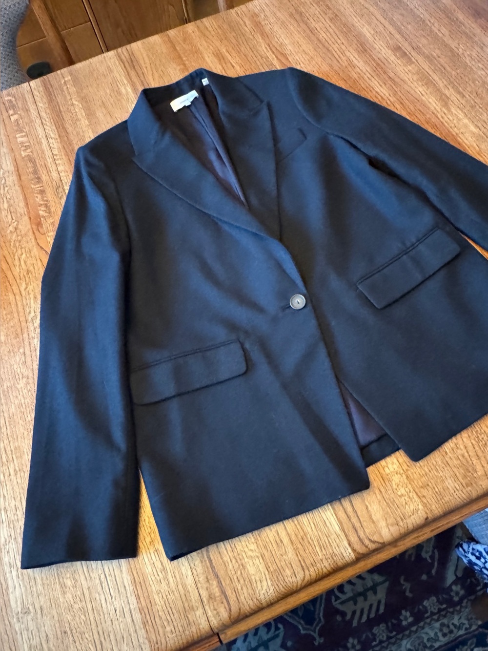 Vince Black Fine Suiting Wool Blend Single-Button Blazer Jacket - Size 12